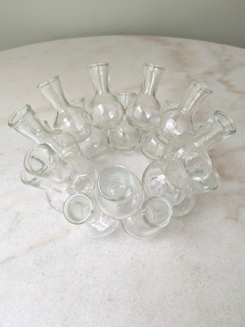 vtg proprgation cluster vase 18 glass bottle bud vase